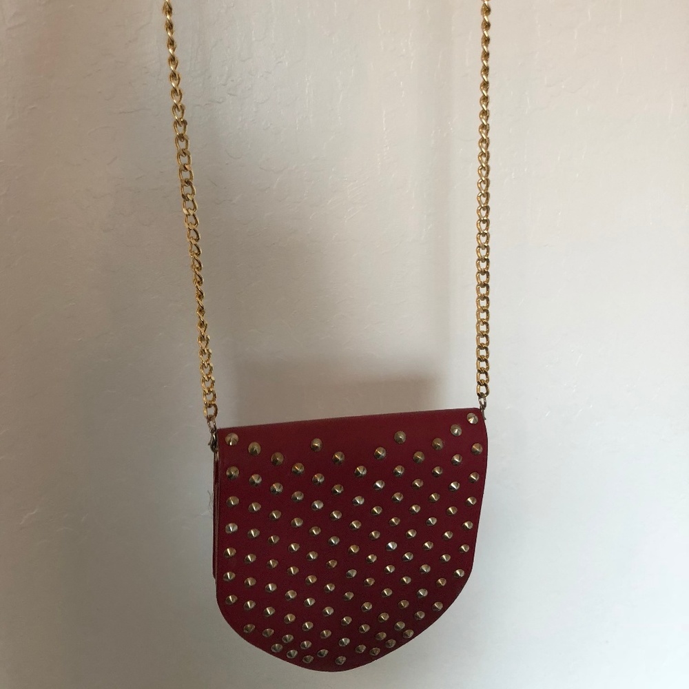 Trendy cute studded red clutch purse in Women